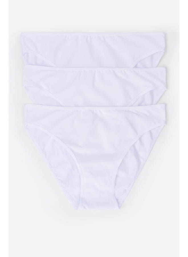 women'secret 3-pack of microfiber briefs White- Cream  - Image 1