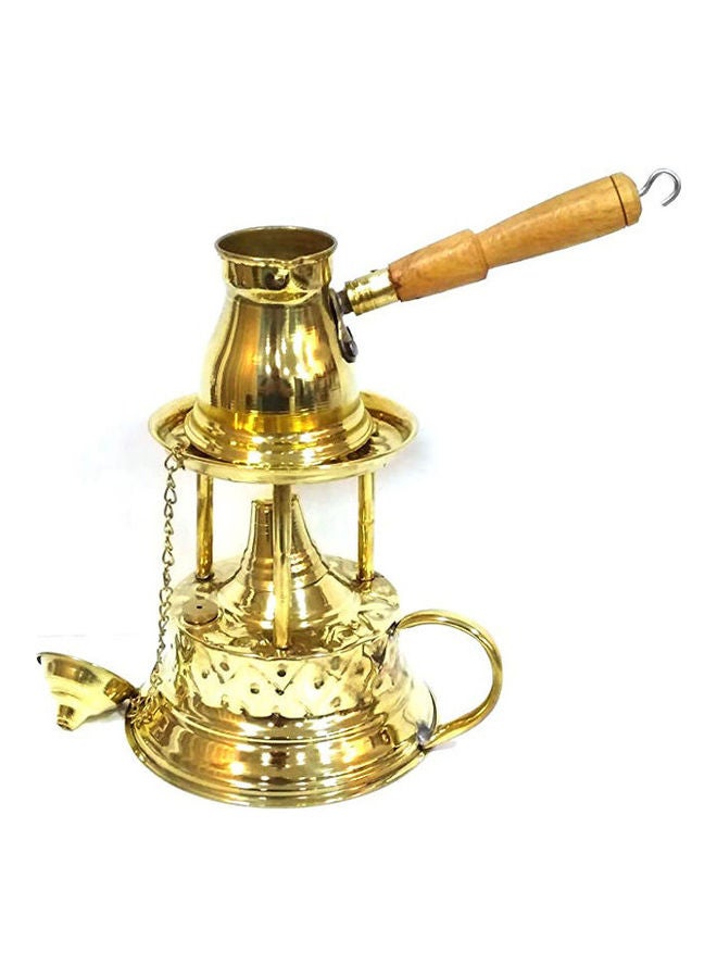 Copper Brass Alcohol Burner With A Pot Gold
