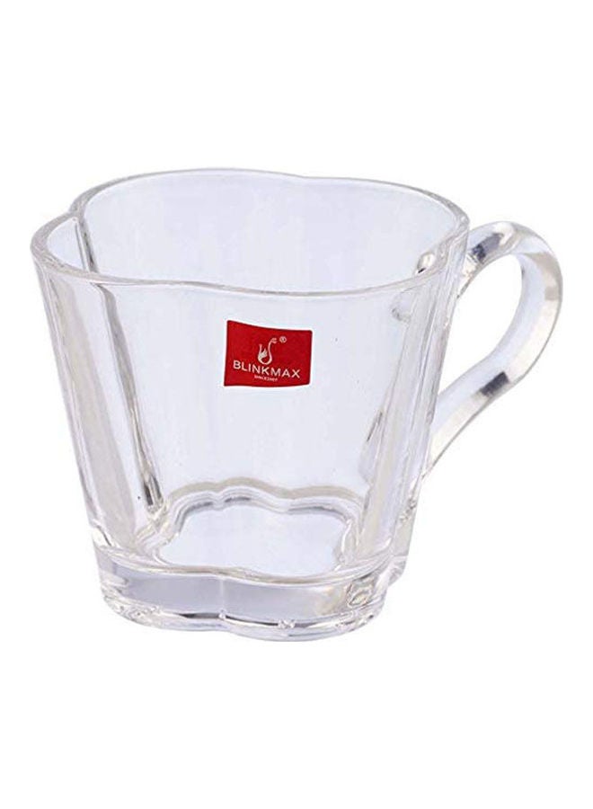Blinkmax Glass Flower-Shaped Tea Mug Set - 6 Pieces Clear 9.5x8cm  - Image 2