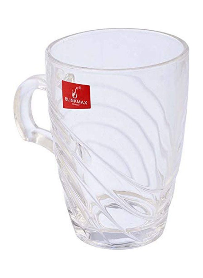 Blinkmax Wave Patterend Glass Tea Mug Set - 6 Pieces Clear 7x10.5cm  - Image 2