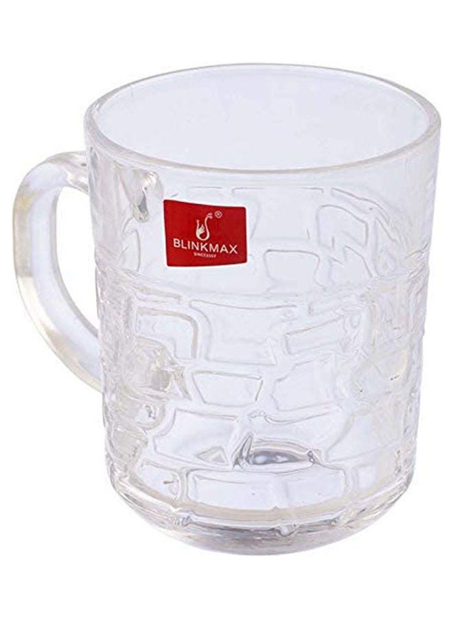 Blinkmax Glass Patterned Tea Mug Set - 6 Pieces Clear 7x8.5cm  - Image 2