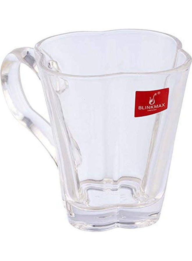 Blinkmax Glass Flower-Shaped Tea Mug Set - 6 Pieces Clear 8.5x9cm  - Image 2