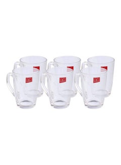 Glass Plain Tea Mug Set 6 Pieces - Clear 7x10cm