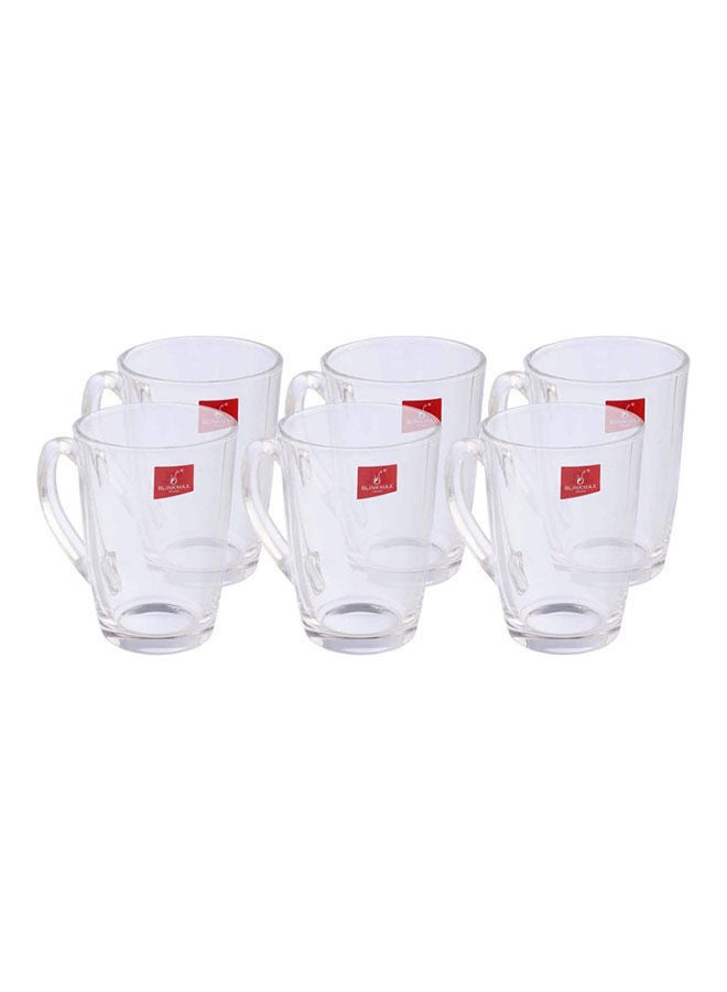 Blinkmax Glass Plain Tea Mug Set 6 Pieces - Clear 7x10cm  - Image 1