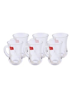Blinkmax Glass Plain Coffee Mug Set - 6 Pieces Clear 6.5x9cm  - Image 1