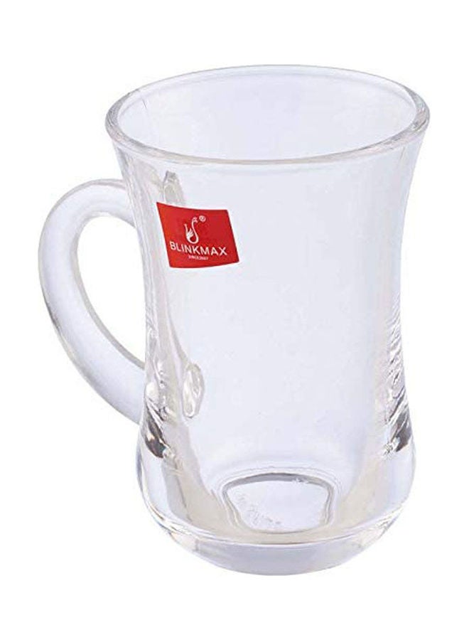 Blinkmax Glass Plain Coffee Mug Set - 6 Pieces Clear 6.5x9cm  - Image 2