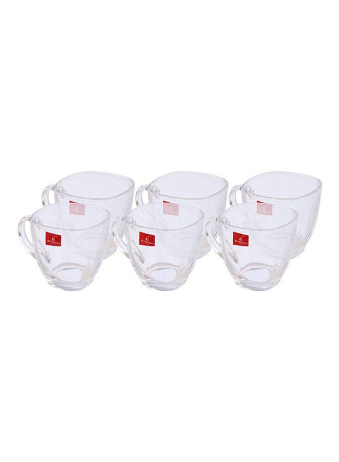 Blinkmax Glass Square-Shaped Coffee Mug Set 6 Pieces Clear 7.5x7.5cm  - Image 1
