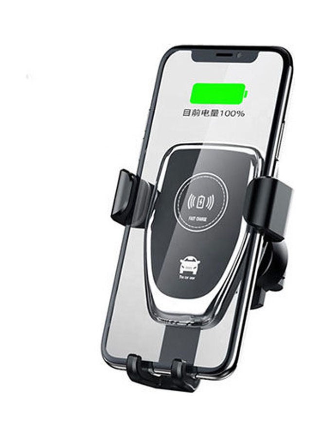 Wireless Charger Mobile Holder For Car Compatible All Mobile Phones Charge Wireless Black - Image 1