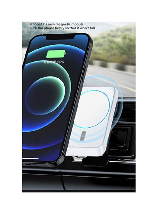 Wireless Magnetic Car Charger 15W Fast Charging Compatible Iphone 12, Iphone 12 Pro And Iphone 12 Pro Max White - Image 2