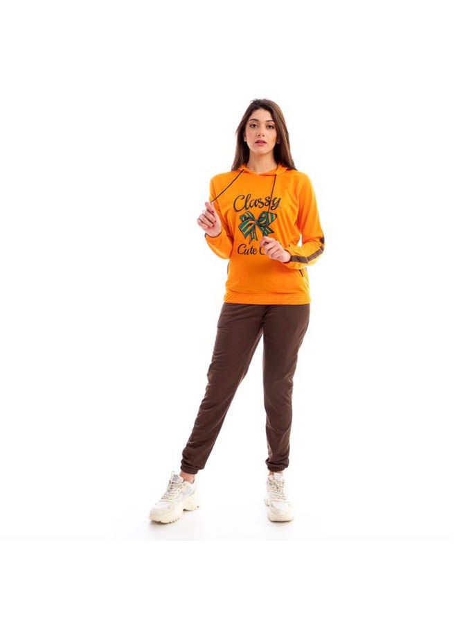 Caesar Hooded Neck Long Sleeve Printed Tracksuit Sets Multicolour  - Image 1