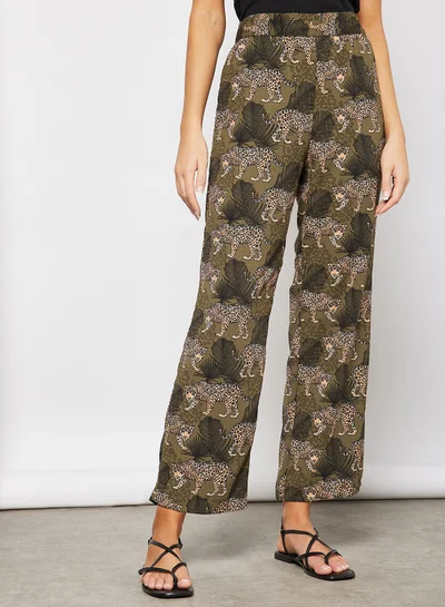 Jacqueline de Yong JDYMALENE WIDE PANT WVN Kalamata AOP:CHEETAH & PALM LEAF