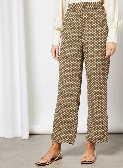 Jacqueline de Yong JDYMALENE WIDE PANT WVN Kalamata Aop:Biscute & Fog Geometric
