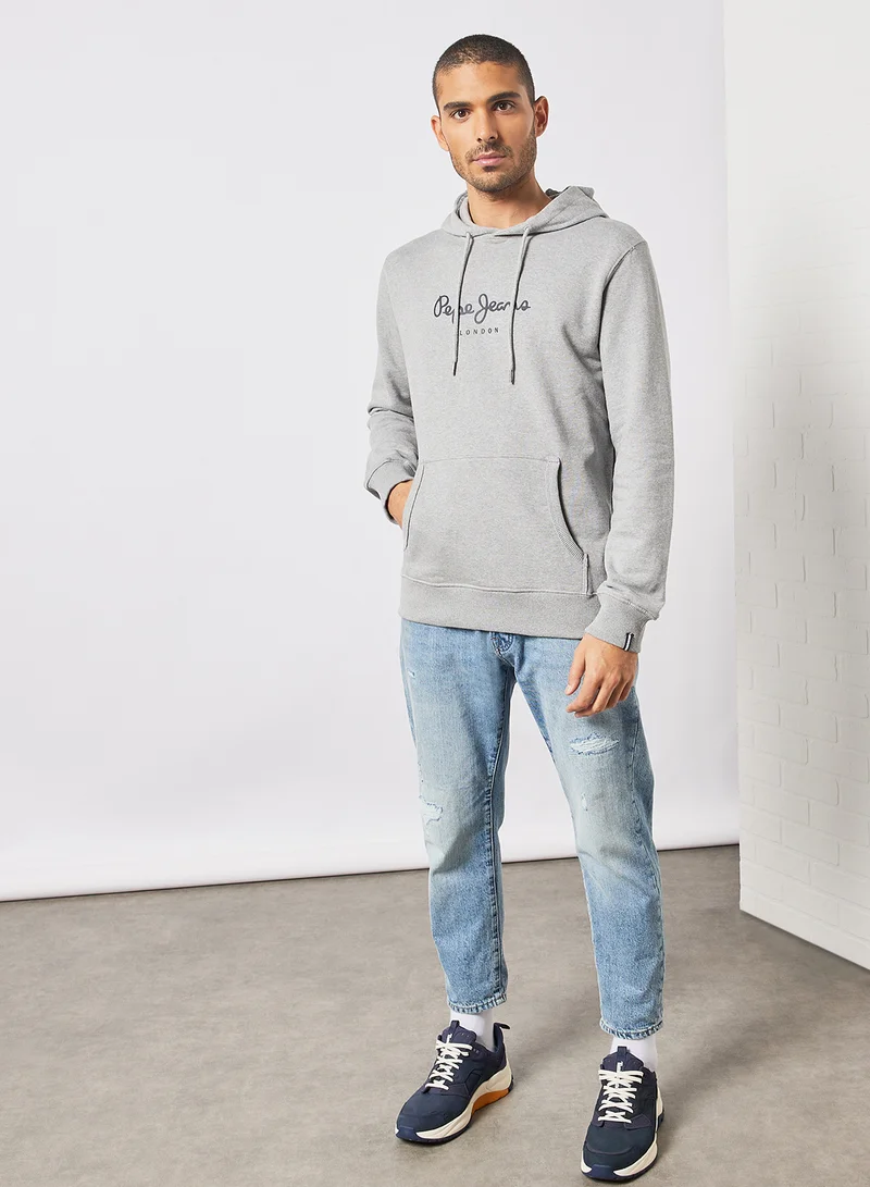 Pepe Jeans LONDON Dariel Logo Hoodie Grey