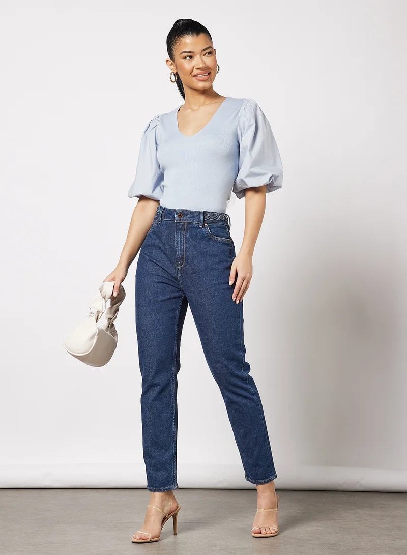 Pepe Jeans LONDON Violet High Braid Relaxed Fit Jeans Blue