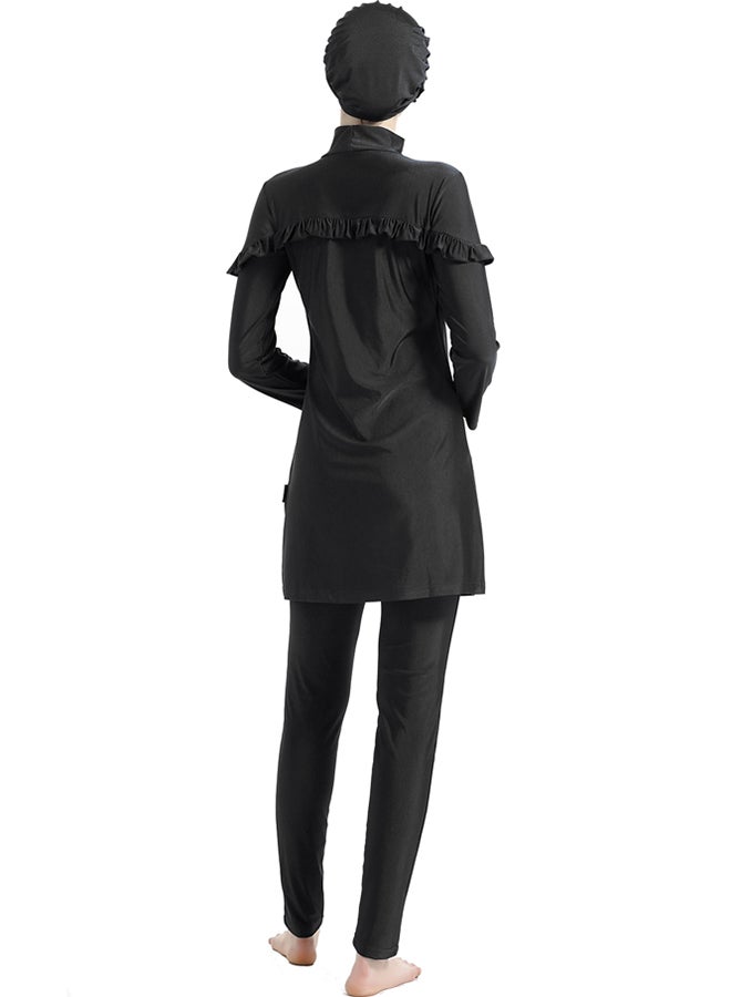 Joychic - Arab Islamic Full Length Solid Color Swimwear Black - Image 1