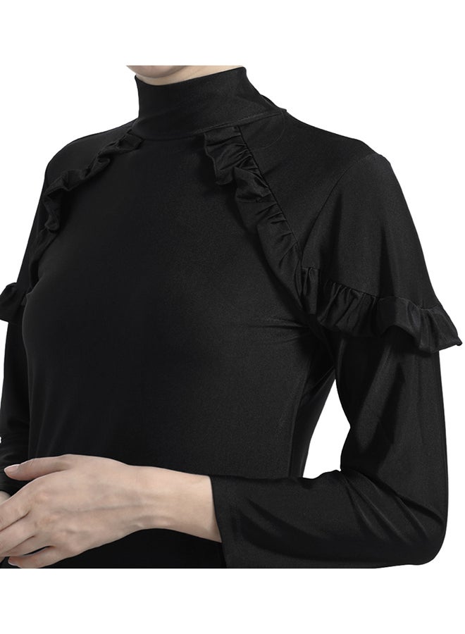 Joychic - Arab Islamic Full Length Solid Color Swimwear Black - Image 1