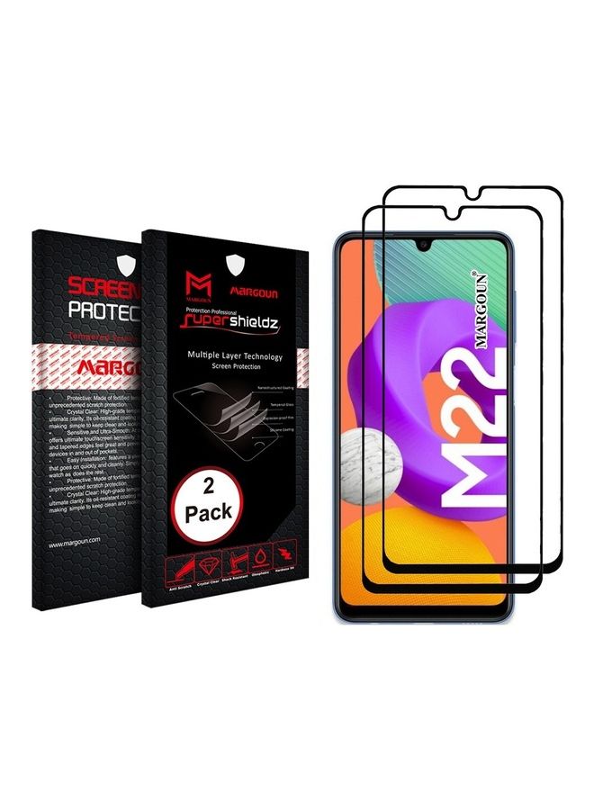 MARGOUN 2-Piece Screen Protector HD Tempered Glass for Samsung Galaxy M22 (6.4inch) Clear - Image 1
