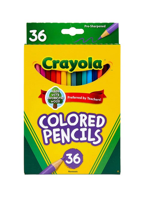 36-piece Pre Sharped Colored Pencils- Made With Reforested Wood- Multicolor ‎1.75x13.34x20.96cm