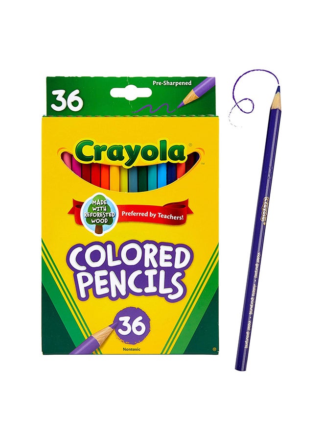 كرايولا أقلام رصاص ملونة مشحذ مسبقًا مكونة من 36 قطعة - مصنوعة من الخشب المعاد تشجيره - متعددة الألوان - Image 4