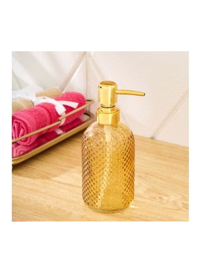Generic - Vega Glass Soap Dispenser Yellow 8.1 x 12.5cm - Image 1