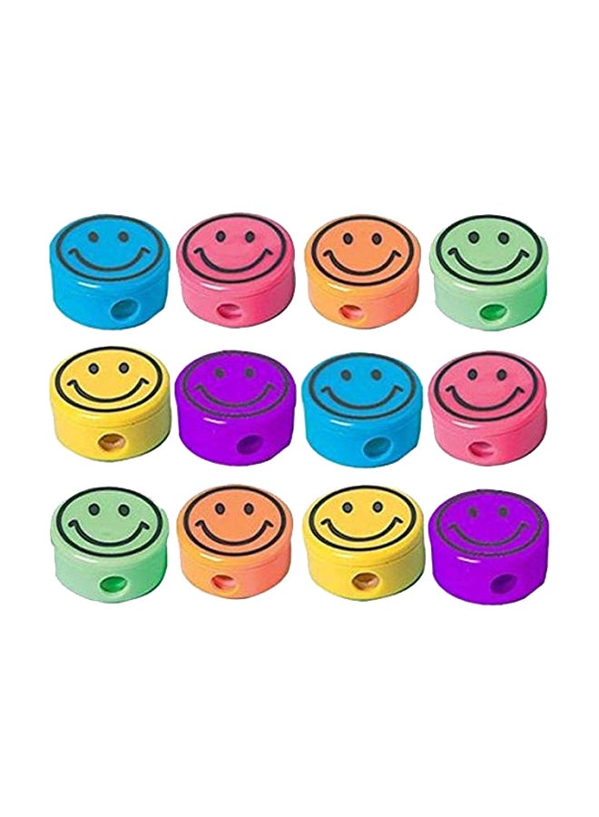 أمسكان مجموعة برايات أقلام لمحبي الحفلات بتصميم وجه مبتسم مكونة من 12 قطعة