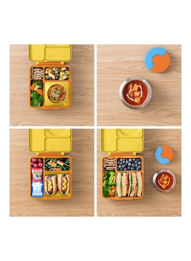 Omielife Kids Bento Box With Insulated Thermos Yellow/Orange 21.59x19.05x7.62cm - Image 3