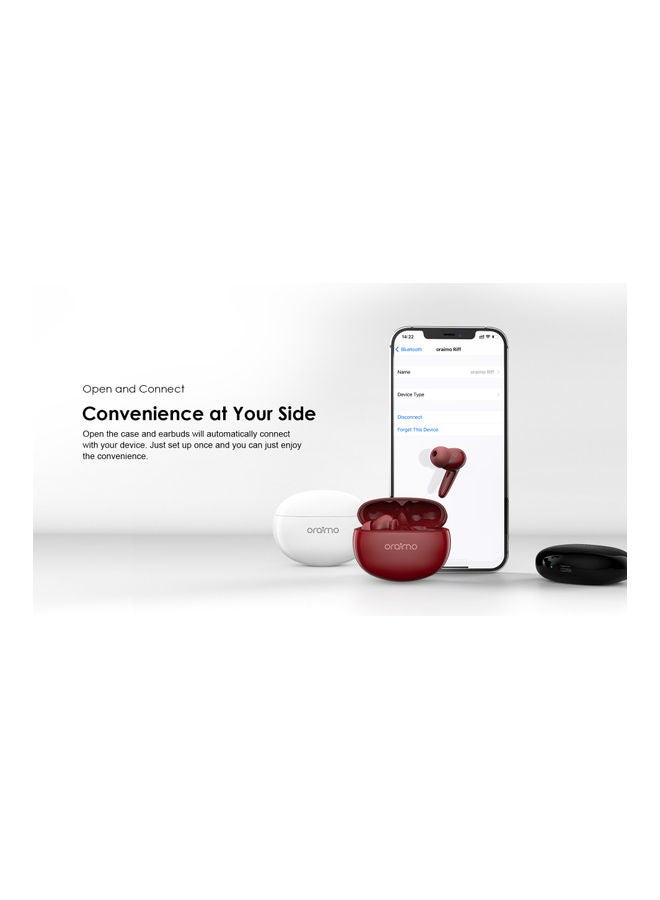 Oraimo - TWS Riff OEB-E02D Bluetooth 5.0 Earbuds Built-in Mic and Stereo Bass Sound Red - Image 1
