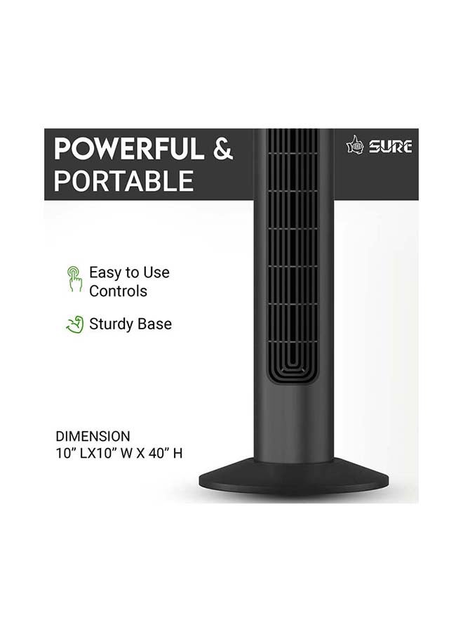 Sure Tower Fan With Remote Control STF36AZ Black - Image 3
