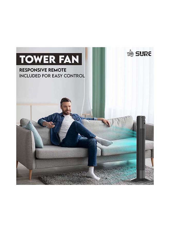 Sure Tower Fan With Remote Control STF36AZ Black - Image 2