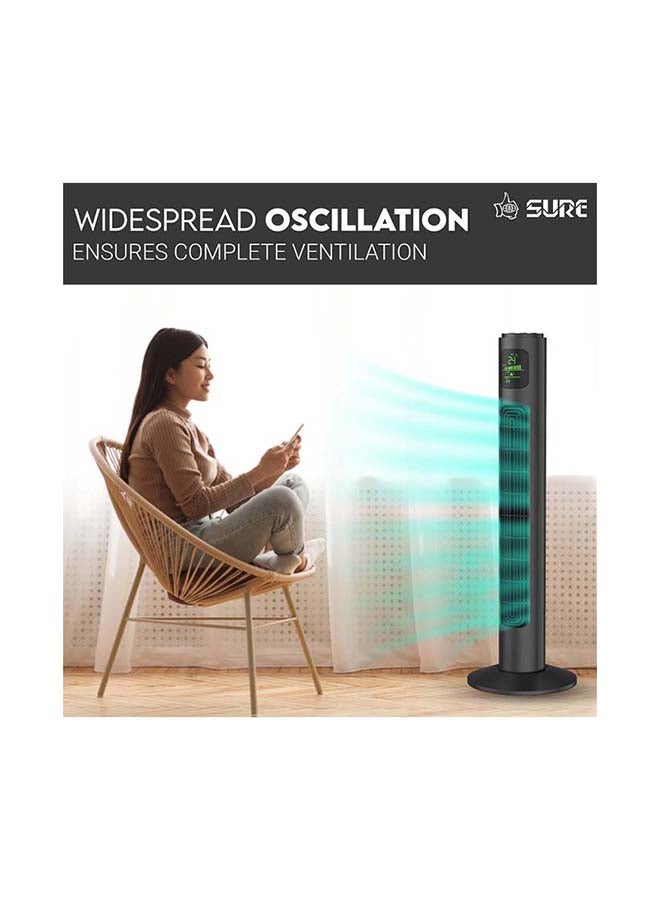 Sure Tower Fan With Remote Control STF36AZ Black - Image 5
