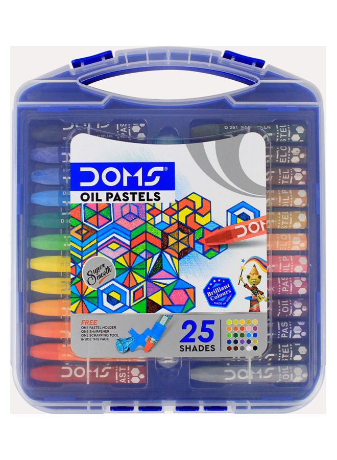 DOMS 25 Colour Hexagonal Oil Pastels Multicolour - Image 1