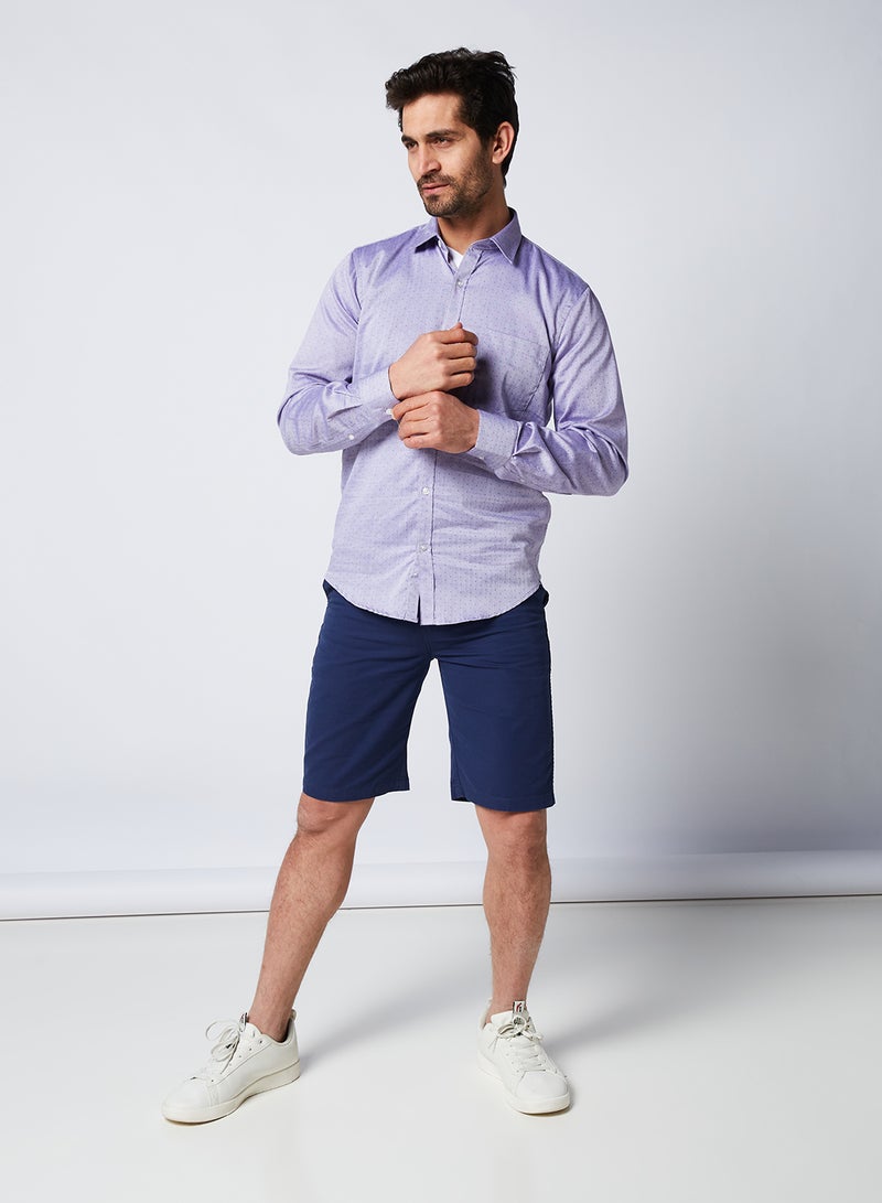 QUWA Formal Slim Fit Shirt Purple - Image 3