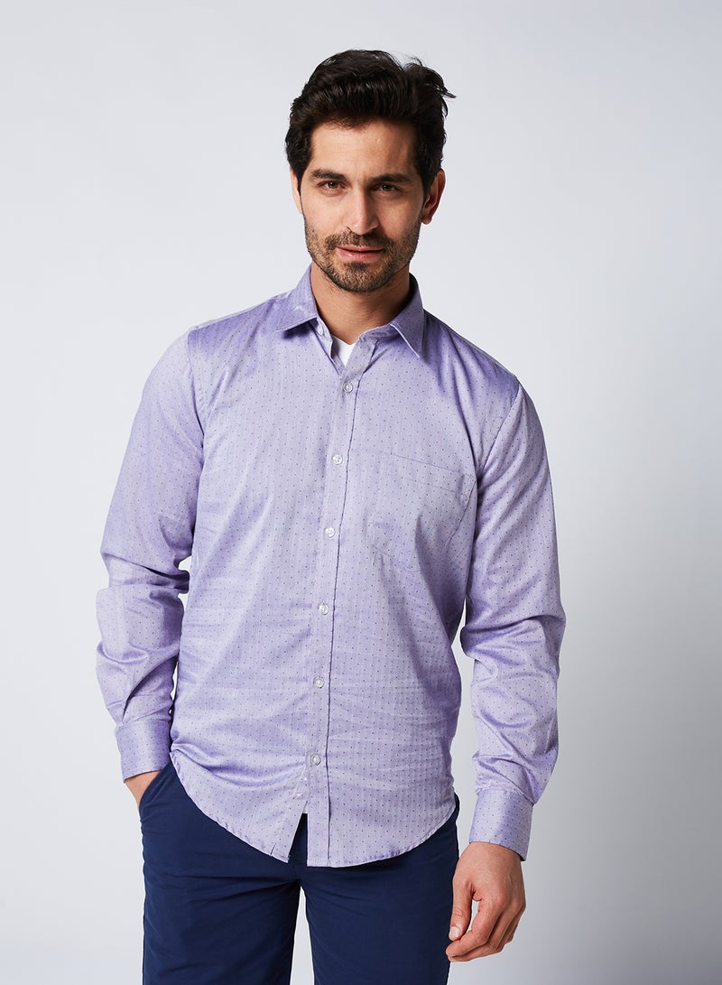 QUWA Formal Slim Fit Shirt Purple - Image 1