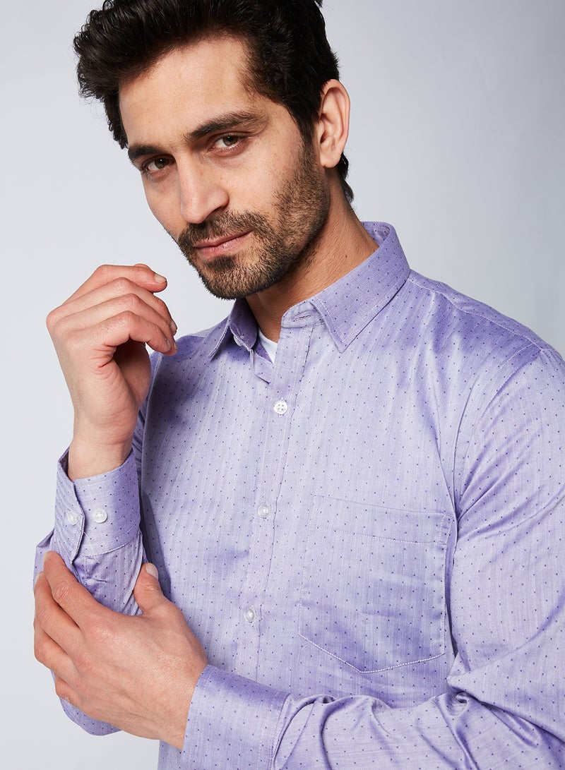 QUWA Formal Slim Fit Shirt Purple - Image 4
