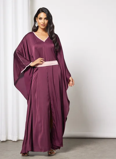 RVVIVA Tie-Up Waist Kaftan Dark Amethyst