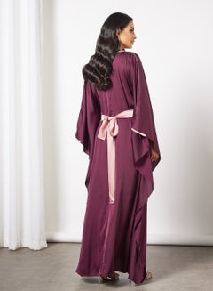 RVVIVA Tie-Up Waist Kaftan Dark Amethyst  - Image 2
