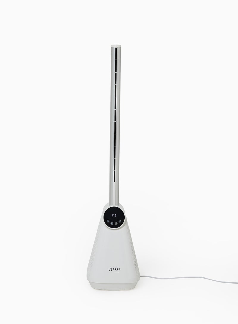 Noon East - Digital Electric Bladeless Fan With Touch Display With Remote Controller Leafless Fan DRTF-2006Y White - Image 1