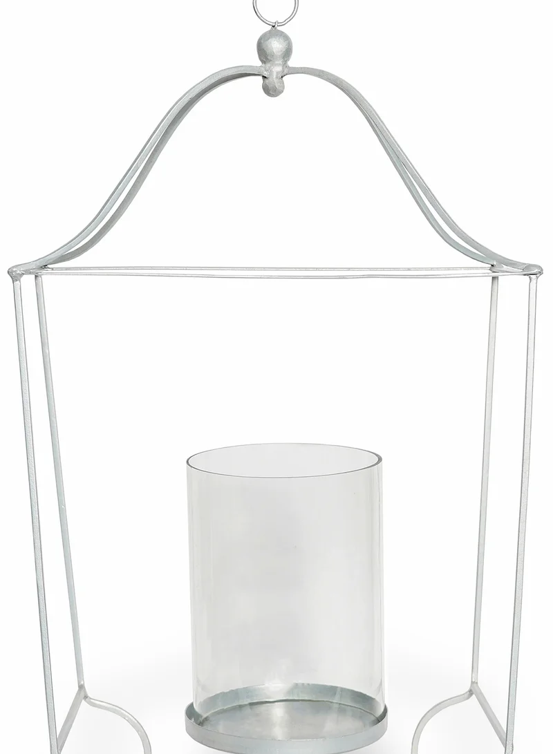 ebb & flow Modern Ideal Design Handmade Lantern  Unique Luxury Quality Scents For The Perfect Stylish Home Silver 10X9X27cm