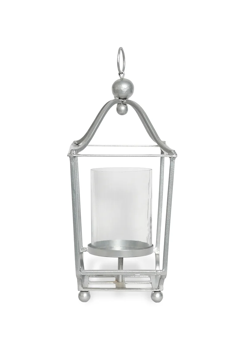 ebb & flow Modern Ideal Design Handmade Lantern  Unique Luxury Quality Scents For The Perfect Stylish Home Silver 10X9X27cm