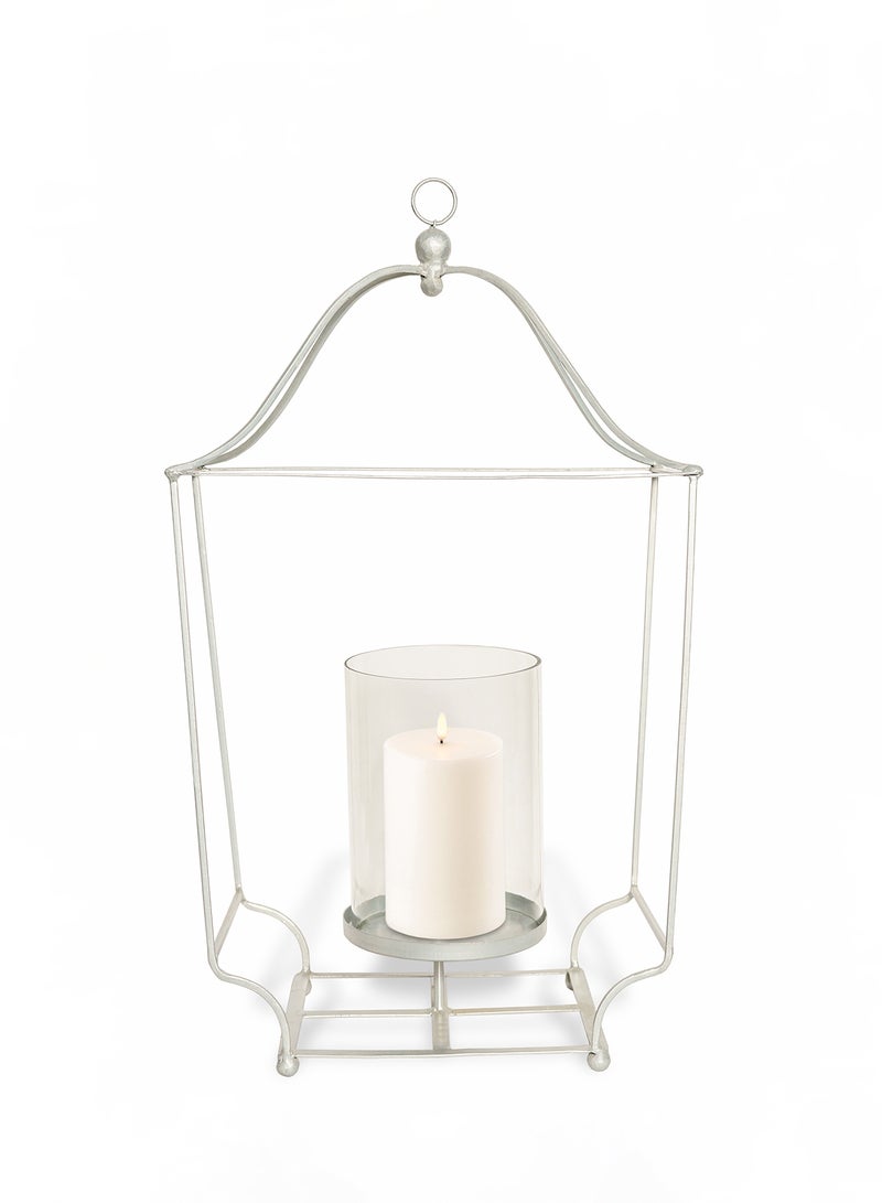 ebb & flow Ideal Design Ramadan Handmade Candle Lantern Unique Luxury Quality Scents For The Perfect Stylish Home Silver 14.83X13.83X40cm  - Image 1