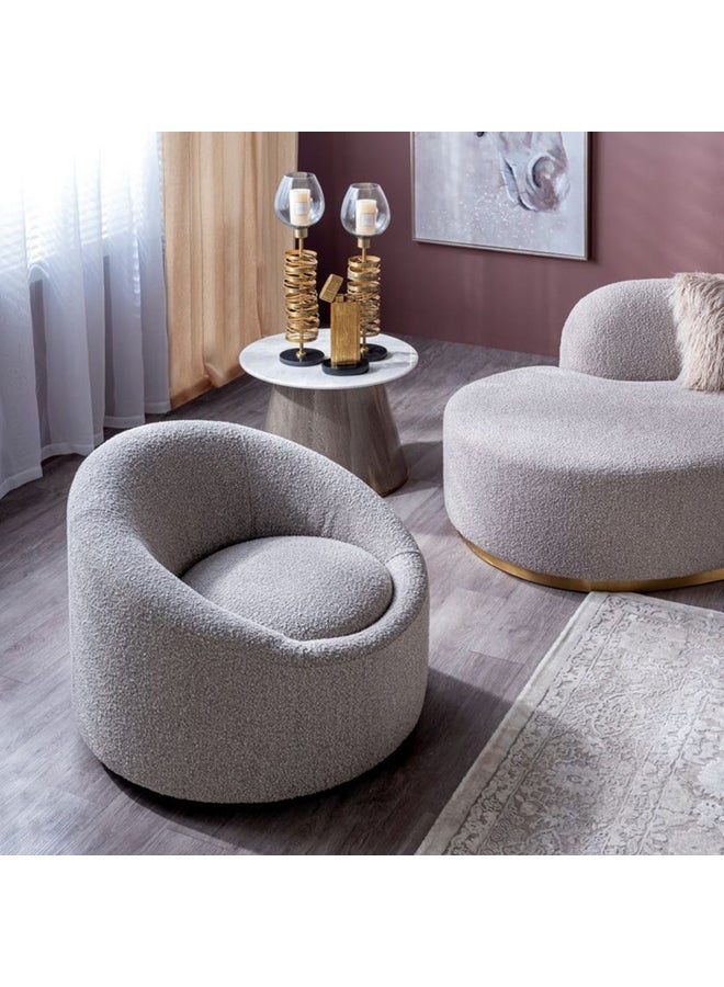 homes r us Luxury Collection Alex Swivel Armchair Grey 83x84x70cm 