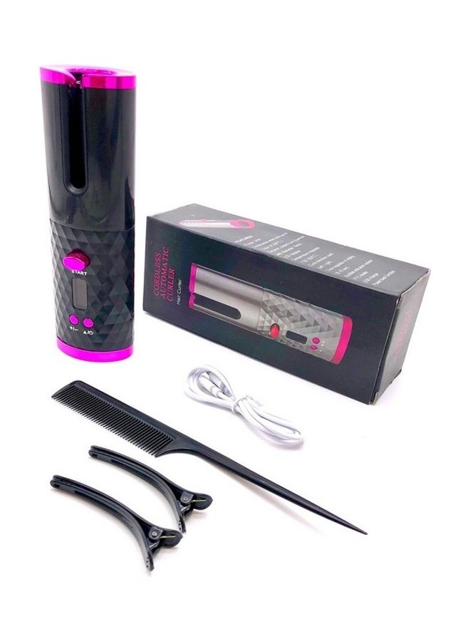 Rechargeable Automatic Hair Curler Black/Pink - Image 1