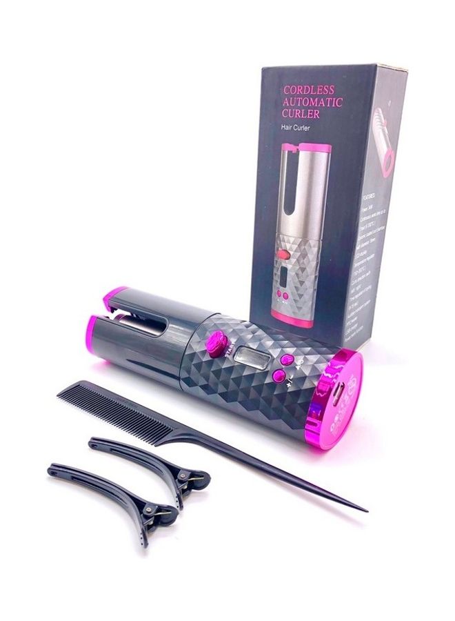 Rechargeable Automatic Hair Curler Black/Pink - Image 2