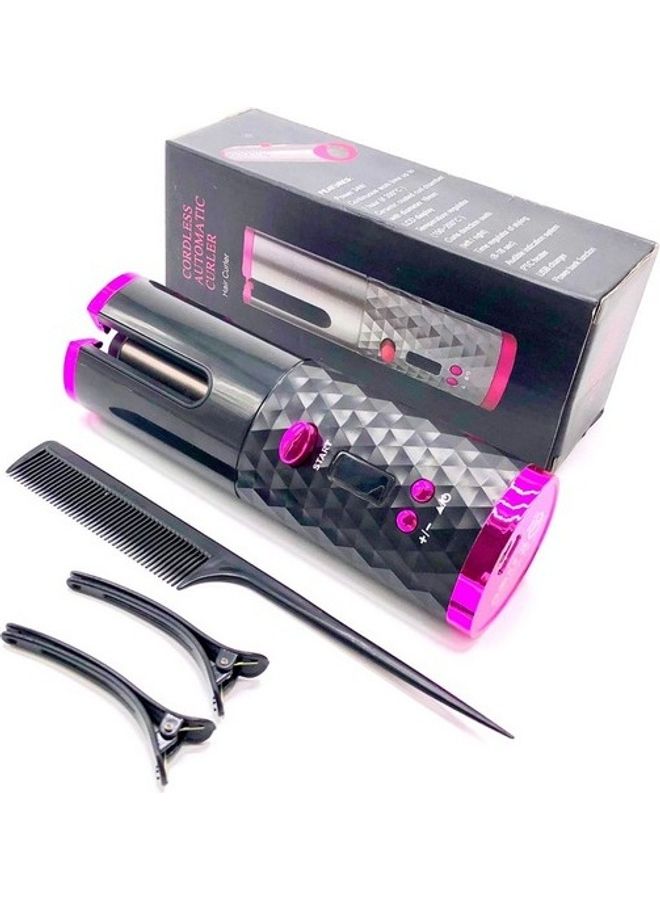 Rechargeable Automatic Hair Curler Black/Pink - Image 3
