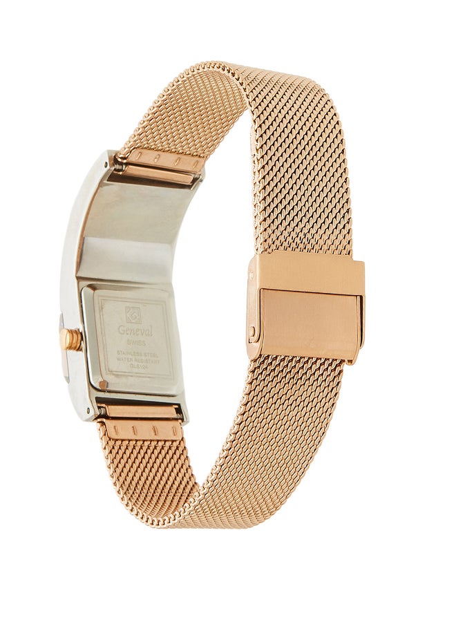 جينيفال من سويسرا ساعة يد ستانلس ستيل بعقارب طراز GLS124QCRW للنساء - Image 4