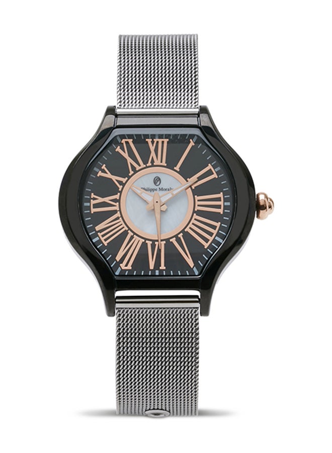 Philippe Moraly of Switzerland - Women's Analog Asymmetrical Wrist Watch And Pen Set M1612BPV1010Y - Image 1