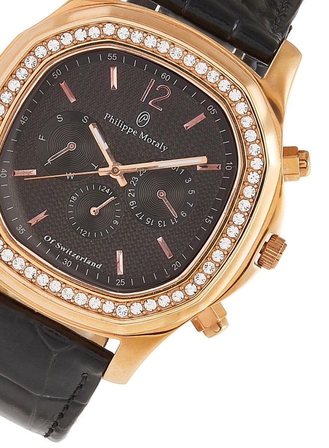 فيليب مورالي السويسرية ساعة يد بعقارب مع سوار من الجلد طراز LS1151RBB للرجال - Image 4