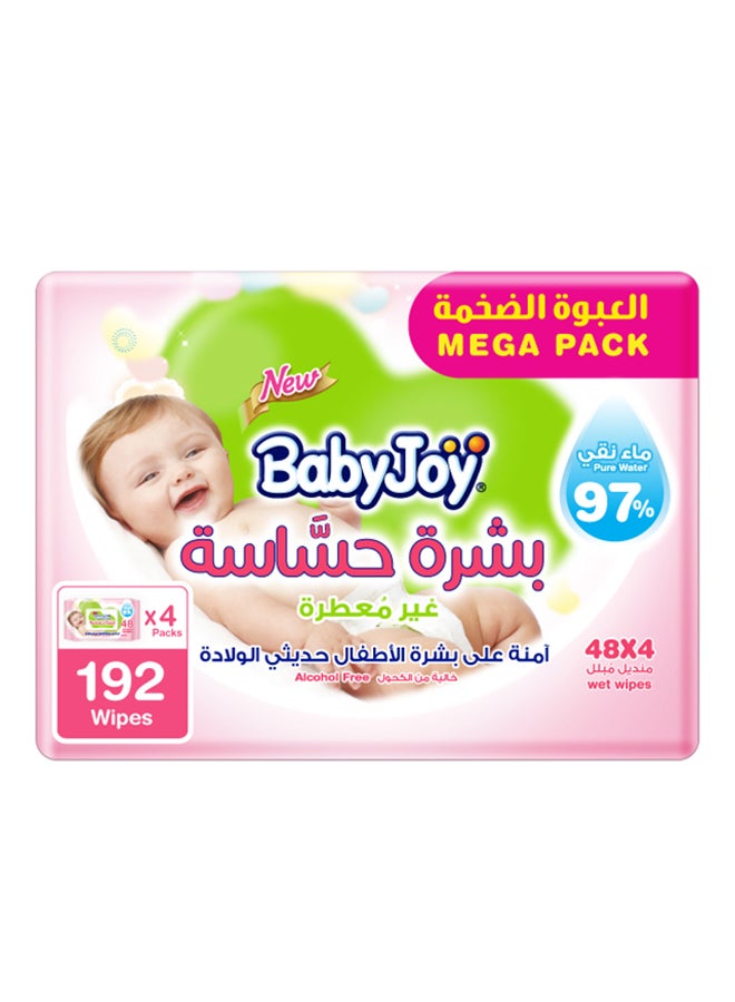 BabyJoy - Sensitive Skin 97% Pure Water Unscented Mega Pack 192 Wipes - Image 1