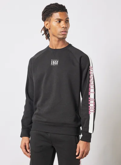 Russell Athletic Contrast Stripe Sweatshirt Black