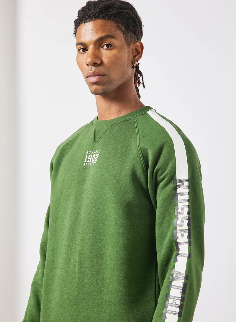 Russell Athletic Contrast Stripe Sweatshirt Green